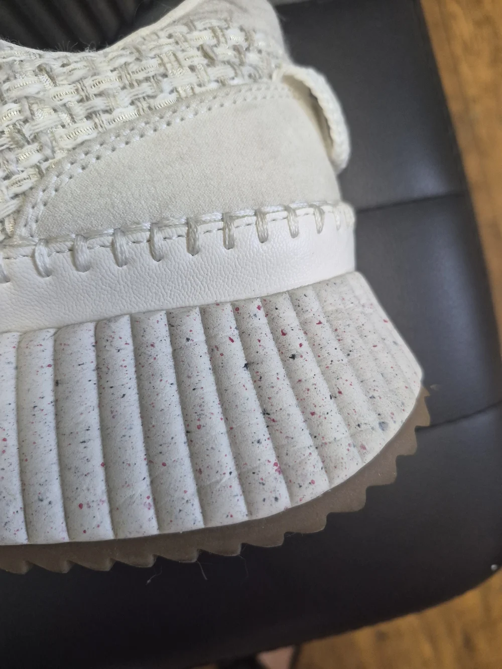 Woven Platform Sneakers in Off-White